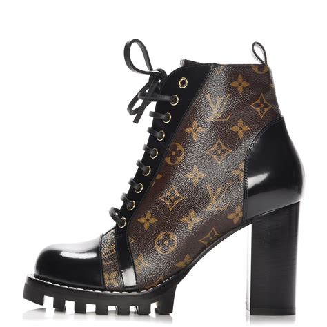 louis vuitton black boots with louis vuitton print on heel|louis vuitton ankle boots price.